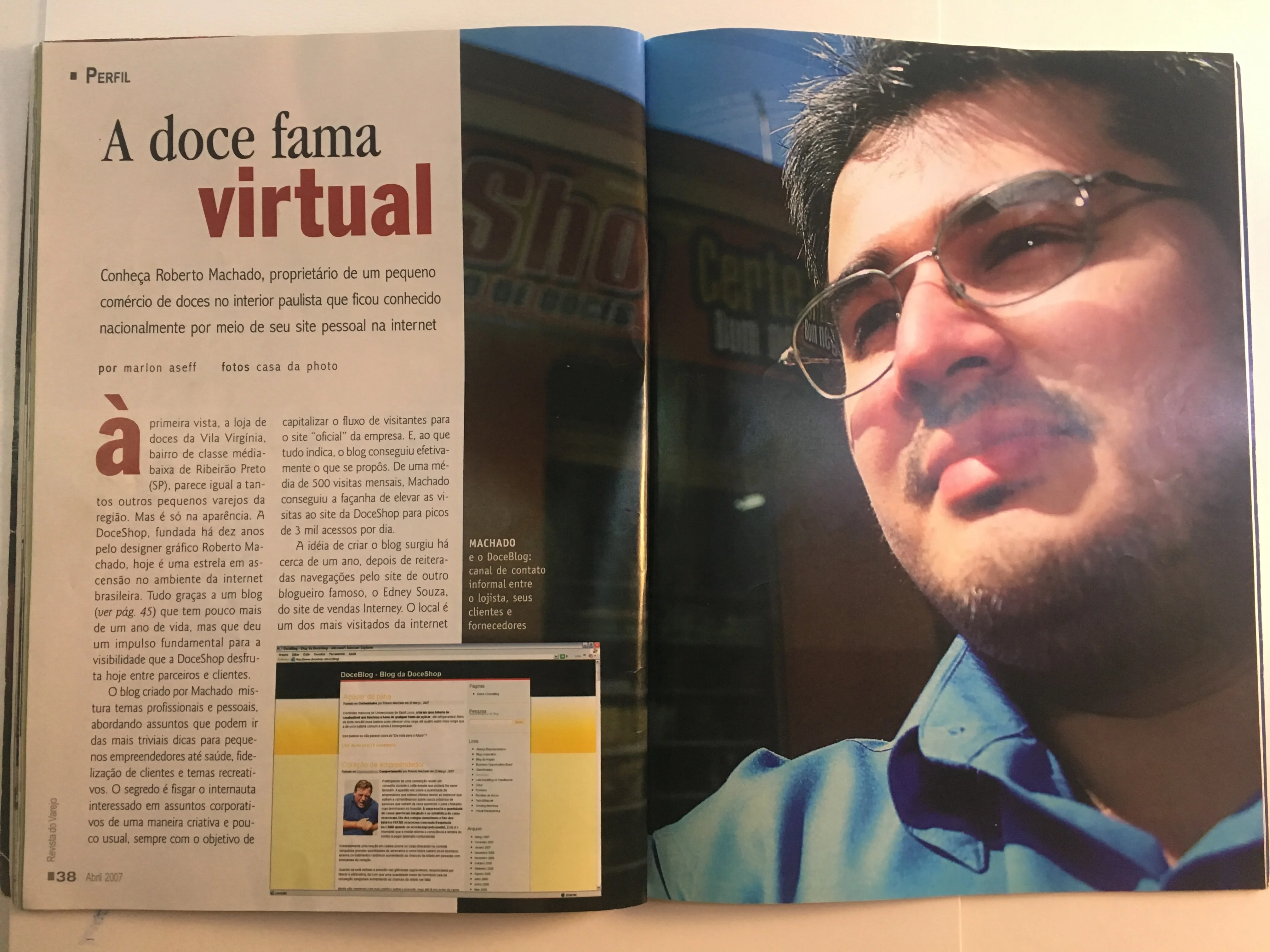 Matéria 'A doce fama virtual' — Revista do Varejo, abril de 2007