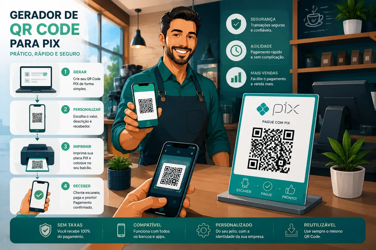 Como Gerar QR Code Pix: Guia Completo e Placa Grátis