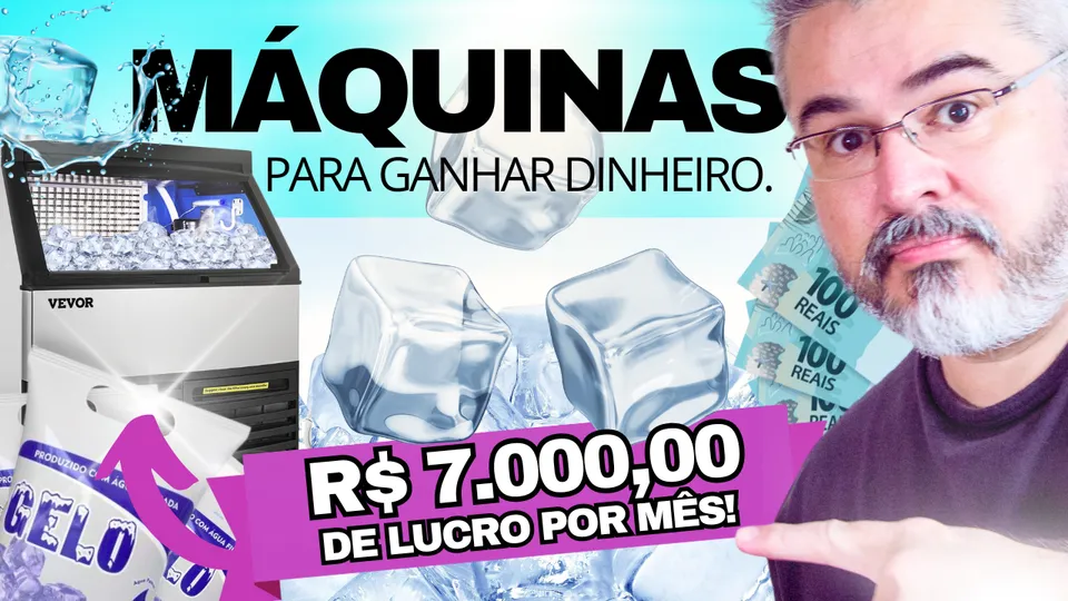 Miniatura de teste do vídeo das 13 máquinas: máquina de gelo, R$ 7 mil de lucro por mês