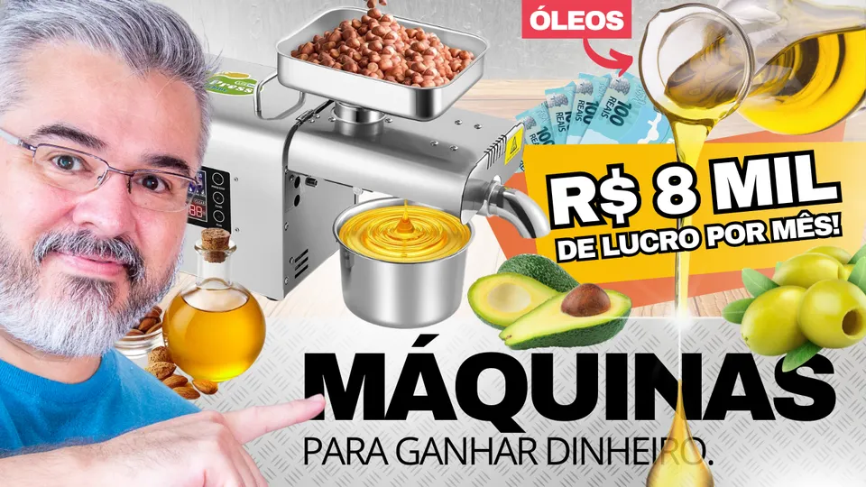 Miniatura de teste do vídeo das 13 máquinas: prensa de óleo, R$ 8 mil de lucro por mês